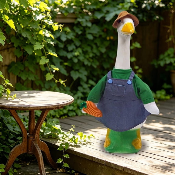 Kieccall Farm Denim Overalls Goose Outfit Costume Decorative Lawn Goose Ornament Gift