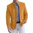 thumbnail image 2 of ZsaeSM Stand Collar Suede Blazer for Men Vintage Button Down Long Sleeve Coat Cowboy Stylish Suit Jackets with Pockets Khaki M, 2 of 4