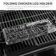 thumbnail image 4 of Chicken Leg Wing Rack 14 Slots Stainless Steel Metal Roaster Stand with Drip Tray for, 4 of 8