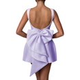 thumbnail image 1 of Vestido de fiesta de cóctel Aosadin, satén sin mangas, lila perla, 1 of 6