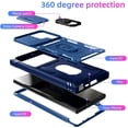 thumbnail image 6 of Design for Samsung Galaxy S24 Ultra Phone Case with Camera Lens Ring Holder Kickstand Heavy Duty Rugged Shockproof Military Grade Bumper Protective Cover for Women Men Girls 6.8 inch Blue, 6 of 14