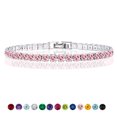 thumbnail image 1 of JeenMata 11 TCW Octubre de corte redondo - Turmalina rosa - Pulsera de tenis con piedra natal para mujer en diseño de eternidad - Chapado en oro blanco, Mujer, Adulto, 1 of 6
