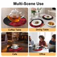 thumbnail image 2 of Red Rose Round 15 Inch Placemats Set of 8, Abstract Spring Flowers Vintage Black HeatResistant Non Slip Place Mats for Dining Table, Wipeable Braided Kitchen Table Mats for Housewarming, 2 of 9