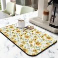 thumbnail image 2 of 2 Pack Washable Rubber Sunflower Cute Floral Dish Drying Mats for Kitchen Counter Home Large Coffee Bar Pad Accessories and Decor for Utensils Stemware (2pcs 19.5''x12''), 2 of 6