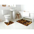 thumbnail image 4 of Honeii Orange Lightning Pattern Bathroom Anti-Skid Pad Bathroom Mat Vintage Seamless Pattern Not-Slip Toilet Rug Set, 4 of 6
