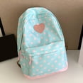 thumbnail image 3 of Women Nylon Polka Dot Cute Playful Bookpack Large Capacity Students Bookbags Multiple Pockets Travel Daypack Bag for Commute (Green), 3 of 15