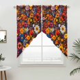 thumbnail image 5 of Spring Flowers Kitchen Window Curtains, Swag Curtains Valance for Bedroom Living Room Bathroom, Daisy Yellow Blue Flower Retro Painting Rod Pocket Window Curtain Block Drapes 2 Panels 36"x63", 5 of 9