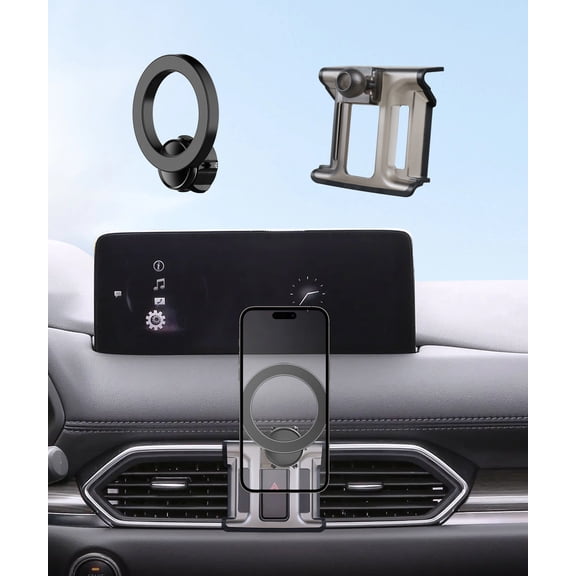 MaserWeller Car Phone Holder for Mazda CX5 CX-5 2017-2026 Accessories, 360° Rotation Phone Mount Compatible with MagSafe, Cell Phone Holder Does Not Affect Air Vent