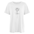 thumbnail image 4 of vigerkar Women Solid Oversized Graphic T-Shirt Casual Cotton Tees Printed Summer Tops (White, S), 4 of 4