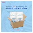 thumbnail image 6 of Wet Wipes Bulk Buy - 4 x 800 Count Refill Bags (3200 Disposable Wipes) Value Pack - For Upward Pull Dispenser Ideal For Public Use, 6 of 6