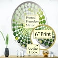 thumbnail image 3 of Designart "Botanical Quarters with a Quirky Twist" Pop Art Radial Dot Round Wall Mirror - Abstract Oval Printed Decorative Mirror - Multiple Color Options, 3 of 5