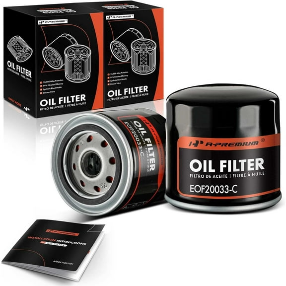A-Premium 2-PC 10K Miles Protection Spin On Oil Filter Compatible with Ford & Chevrolet HD & Cadillac & Jeep & Mazda & Dodge & Cadillac & Lincoln & Chrysler & Ram & Land Rover & Mazda & Mercury & Ram