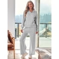 thumbnail image 2 of Womens 2 Piece Sweatsuits Loungewear Sets Quarter Zip Pullover Sweatshirts with Wide Leg Sweatpants, 2 of 5