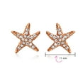 thumbnail image 4 of Bling Jewelry Womens Nautical Pave CZ Starfish Shaped Stud Earrings Rose Gold Plated Sterling Silver, 4 of 5