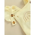 thumbnail image 6 of Kiapeise Newborn Infant Baby Girls Summer Clothes Outfits Boho Rainbow Ribbed Ruffle Sleeveless Romper Jumpsuit Bodysuit, 6 of 9