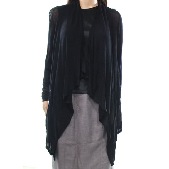 INC NEW Black Women's Size Small S Open Fly-Away Mesh Long Cardigan