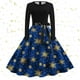 thumbnail image 1 of Vestidos de Navidad Para Mujer, Vestido Cómodo Con Estampado Navideño, Sudaderas de Manga Larga, Vestidos Midi de Manga Larga Con Bolsillos, 1 of 3