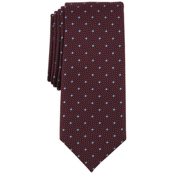 Alfani Mens Marshall Dot Tie Burgundy Red Necktie