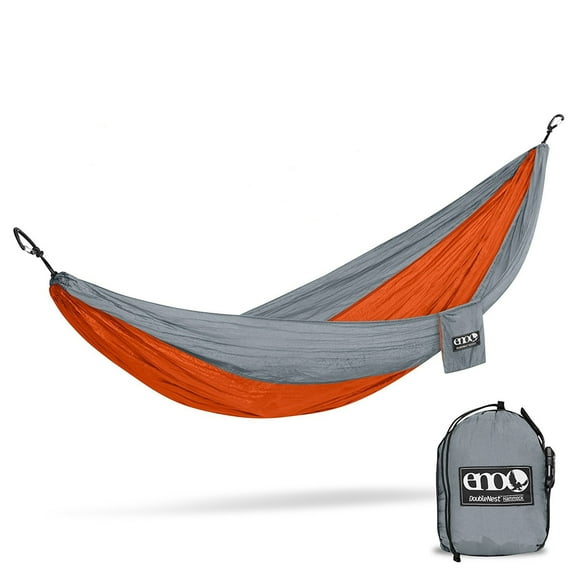 Eagles Nest Outfitters ENO DoubleNest Double 2-Person Hammock, Orange and Gray