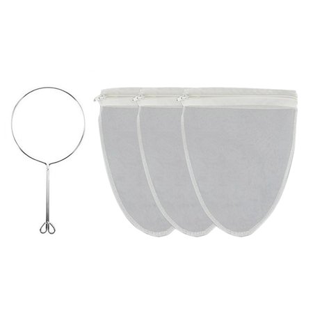 

Fine Mesh Strainer Bags 3 Sizes Reusable Strainer with Frame and Stainless Steel Handle for Coffee Milk Butter and Fresh Cheese M