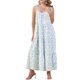 thumbnail image 4 of INSPIRAR CHIC Vestido Maxi Boho Sin Mangas de Verano Floral con Tirantes 2XL Azul, 4 of 6