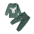 thumbnail image 4 of Pijamas Herrnalise para niños pequeños, bebés, niños y niñas, con ciervos navideños, camisetas y pantalones, pijamas, conjuntos de ropa de dormir, 4 of 8