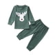 thumbnail image 4 of Pijamas Herrnalise para niños pequeños, bebés, niños y niñas, con ciervos navideños, camisetas y pantalones, pijamas, conjuntos de ropa de dormir, 4 of 8