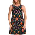 thumbnail image 1 of Fotbe Mexican Flower And Birds Vestido de Verano sin Mangas para Mujer – Vestido Midi Línea A, Estilo Camiseta Floral, Vestido Playero Casual y Fluido, 1 of 7