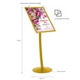thumbnail image 3 of M&T Displays Simplistic Curved Menu Board 18x24 inch Gold Pedestal Sign Holder Floor Standing Aluminum Front Loading Easy Open Poster Advertisement Sign Holder for Restaurant Cafe Hotel, 3 of 7