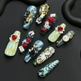 thumbnail image 2 of Fairy Tale Hand-painted White Hot Girl Manicure Customization Fake Nails Size, 2 of 5