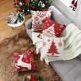 thumbnail image 6 of Haperlare 4 Pack Christmas Pillow Covers 16"x16" Elk Snowflakes Xmas Tree Sofa Couch Cushion Cases Xmas Decorations for Bed Outdoor, Red, 6 of 6