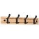 thumbnail image 1 of Perchero de pared, perchero moderno, perchero de madera, perchero de pared de bambú, perchero con 4 ganchos móviles para chaquetas, abrigos, bufandas, bolsos y más, natural, 1 of 7