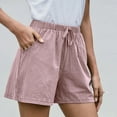 thumbnail image 6 of JINMGG Shorts for Women Clearance $5 Women Solid High Waist Cotton and Linen Shorts Pants Casual Beach Shorts Pink XL, 6 of 8
