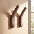 thumbnail image 6 of 2Pack Wood Hooks Wall Mounted, Minimalist Easy Install Natural Real Walnut Cute Mid Century Modern Simple Rustic Boho Home Foyer Entryway Decor, for Hanging Hat Cap Bag Coat Towel Clothes, 6 of 7