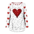 thumbnail image 4 of Diufon Hauts de la Saint-Valentin pour Femmes Manches Longues Col Rond Chandail Chemise Tendance Mignonne Robe Imprimée à Sequins Blouse, 4 of 4