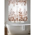 thumbnail image 5 of Brown Red Eucalyptus Leaves Sheer Curtains 63 Inch Length 2 Panels Set Window Treatments, Watercolor Spring Summer Botanical Rod Pocket Semi Curtains for Living Room/Bedroom/Kitchen, 104"W x 63"L, 5 of 7
