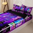 thumbnail image 3 of Homewish Cheerleading Zipper Full Size Comforter Sets with Fitted Sheet and 2 Pillowcases,Girls Cheerleader Zipper Bedding Set,Black Reversible,4-Piece, 3 of 7