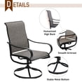 thumbnail image 6 of Sophia & William 8-Piece Outdoor Patio Dining Set with 13 ft Navy Umbrella, Textilene Chairs & Rectangle Table for 6, 6 of 12