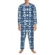 thumbnail image 3 of Balery Vintage Blue Pijama para Hombre de Dos Piezas con Manga Larga, Conjunto de Dormir y Descanso Suave con Bolsillos-Small, 3 of 7