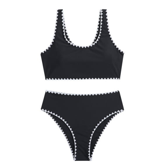 Shadoumai Girls Swimsuit 2 Piece Bikini Set Tiered Ruffled Bathing Suit Two Piece Girls' Swimwear with Chest Pad