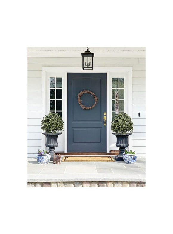 TiaGOC Artificial Topiary Tree Outdoor 23 T 13 D Set of 2, Faux Boxwood Potted Plant UV Resistance for Front Porch Patio, Fake Bush Shrubs for Indoor Home Garden Decor