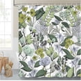 thumbnail image 5 of Green Floral Shower Curtain Boho Flower Leaves Funny Shower Curtains for Bathroom Waterproof Fabric Shower Curtain Set with Hooks Botanical Rustic Spring Bathroom Decor (72x72,Sage Green), 5 of 6