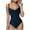 Navy, variant on Fartey One Piece Swimsuit for Women Slimming Tummy Control Swimsuits Fashion Color Block Bathing Suits Elegant V Neck Crisscross Back Seaside Beach Swimwear Army Green XS-3XL
