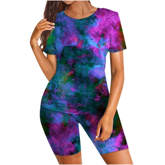 Kakina CMSX Womens Pajamas Sets Clearance Women's Valentine's Day Love Printing Set Elastic Waist Short Pants Pajamas Sets