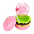 thumbnail image 2 of Mini ventilador con forma de hamburguesa, silencioso, elegante, recargable, divertido juguete para niños, velocidad ajustable Rosa, 2 of 9