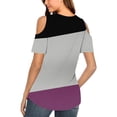 thumbnail image 4 of Camisas de Manga Corta para las Mujeres de Verano Sexy Frío Hombro Suéter Blusa Cuello en V Sólido, Ligero para Diario, 4 of 9