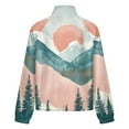 thumbnail image 6 of Jackets for Women Winter Coat Jackets Flannel Stand Collar Jacket(Mountain Sunset Forest Art Print,Size:S-4XL), 6 of 7