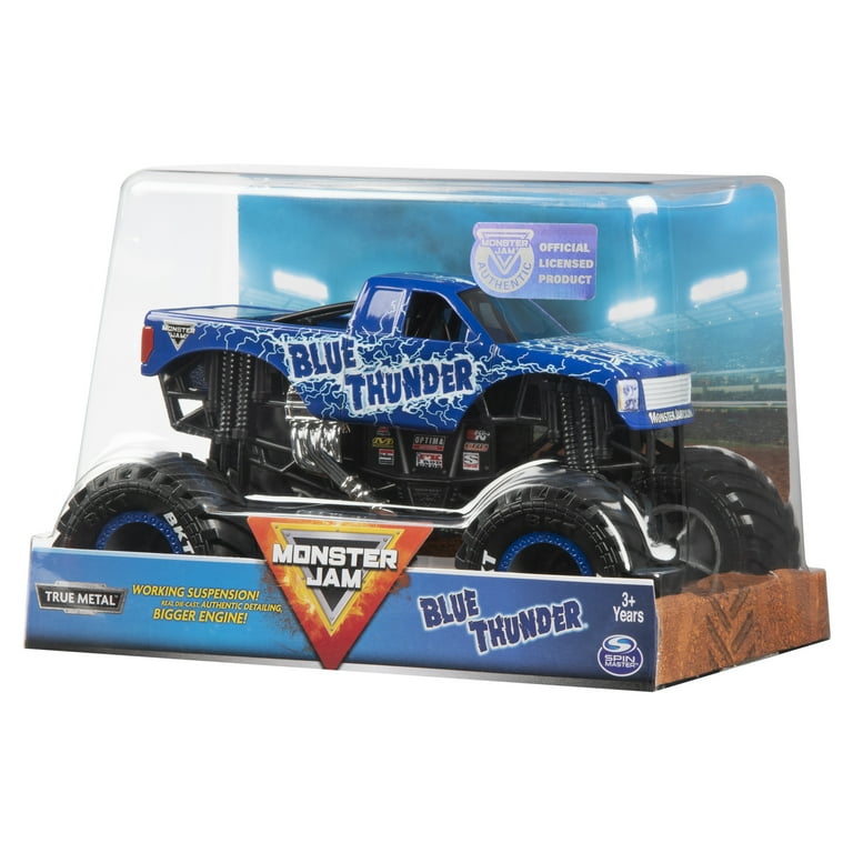 Monster Jam, Official Blue Thunder Monster Truck, Die-Cast Vehicle, 1: 24  Scale