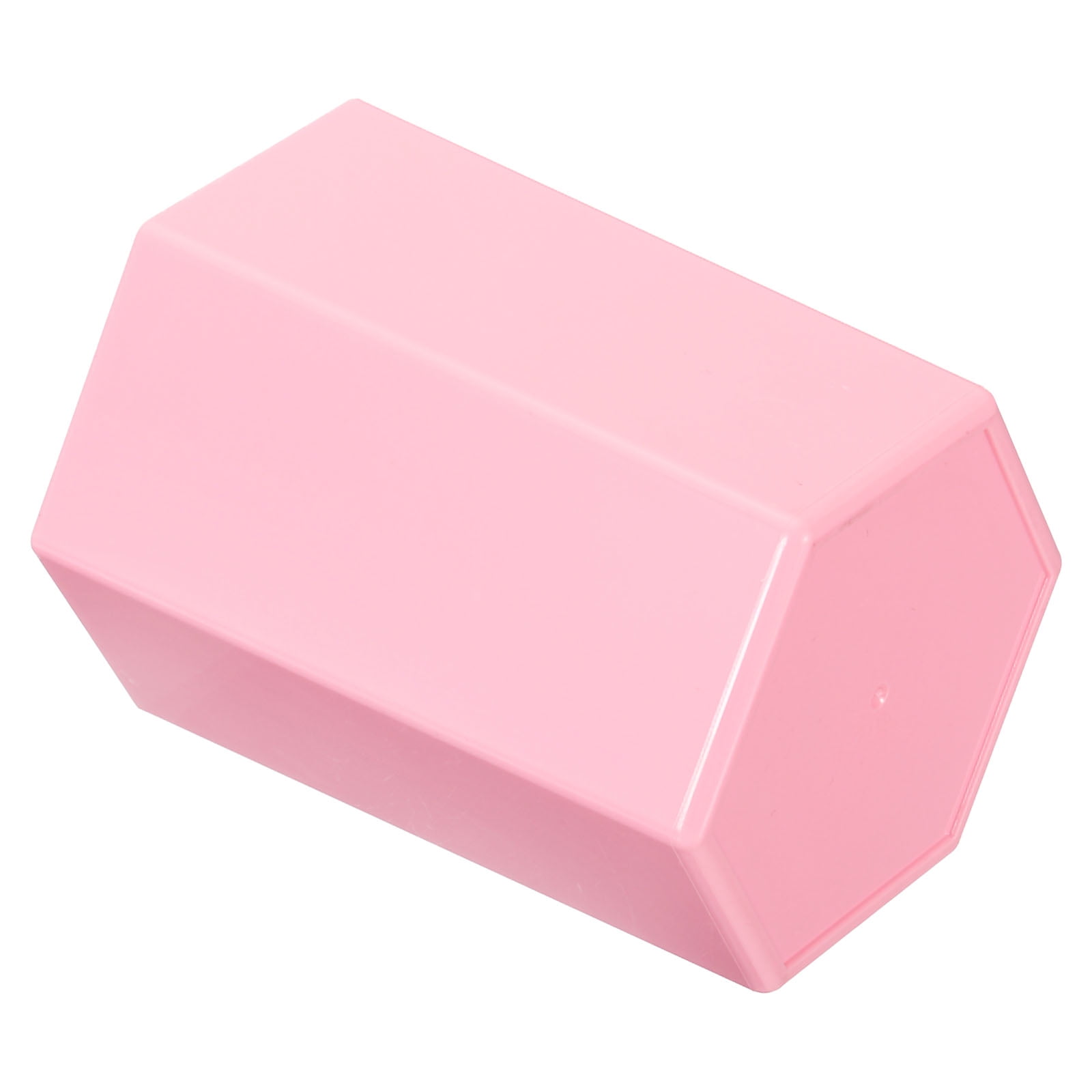 Unique Bargains Pencil Holder Plastic Makeup Brush Holder Hexagon Office Pink
