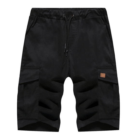 FUZHIQ Men's Belted Cargo Shorts Classic Drawstring Stretch Twill Chino Short Stretch Loose Knee Length Shorts Outdoor Casual Beach Shorts with Multi Pocket,XXL